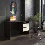 Стіл комп'ютерний, письмовий стіл із ящиками ST-0006 від Moreli (Морелі) Венге темний/Білий