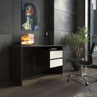 Стіл комп'ютерний, письмовий стіл із ящиками ST-0006 від Moreli (Морелі) Венге темний/Білий