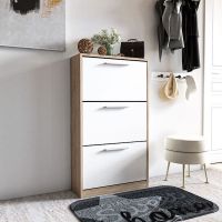 Тумба під взуття в передпокій ST-0021 від Moreli (Морелі) Дуб Сонома/Білий