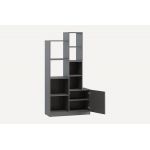 Стеллаж полки для книг и декора с дверцей PA-0003 от Moreli (Морели) Антрацит