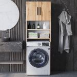 Тумба под стиральную машину с дверцей, шкаф в ванную GT-0107