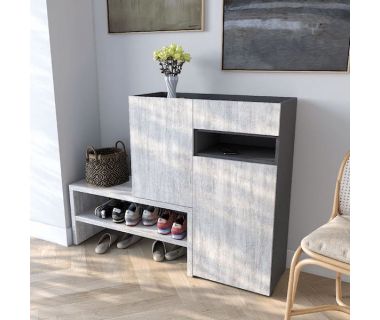 Тумба под обувь в прихожую RS-4 от Moreli (Морели) Антрацит/Венге темный