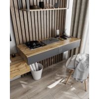 Стіл комп'ютерний підвісний на 2 ящики, письмовий стіл T-222 від Moreli (Морелі) Аппалачі/Антрацит