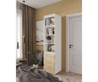 Шафа-пенал для одягу з ящиками та полицями T-219 від Moreli (Морелі) Білий/Апалачі