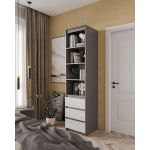 Шафа-пенал для одягу з ящиками та полицями T-219 від Moreli (Морелі) Антраци/Бетон