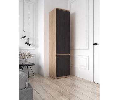 Шкаф-пенал со штангой для одежды Т-218 от Moreli (Морели) Дуб Сонома/Венге темный