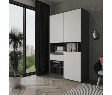 Шкаф распашной для книг и документов RS-1 от Moreli (Морели) Антрацит/Белый