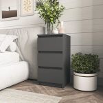 Прикроватная тумба на 3 ящика в спальню T-216 от Moreli (Морели) Антрацит