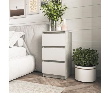 Тумба на 3 ящики в спальню T-216 від Moreli (Морелі) Бетон/Білий