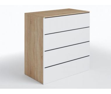 Комод 4 шухляди комбінація кольорів ТX-04 Moreli (Морелі) Дуб Сонома/Білий