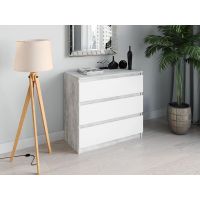 Комод із прихованими ручками на три ящики Moreli (Морелі) Т-214 Бетон/Білий