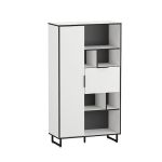 Стеллаж для книг и декора на ножках с двумя дверцами для дома от Moreli (Морели) F-0006 Белый