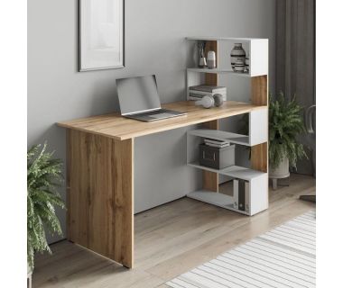 Стол компьютерный, стол письменный с полками ST-0015 от Moreli (Морели) Аппалачи/Белый