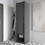 Шафа розстібна зі штангою на одну дверку R-0002 від Moreli (Морелі) Антрацит