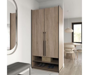 Шкаф распашной на две двери с полками и шухлядами R-0003 от Moreli (Морели) Дуб Сонома