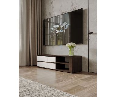 Тумба під телевізор із дверцятами TV Moreli (Морелі) Т-205 Венге темний/Білий