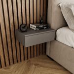 Навісна тумба для спальні GT-0102 від Moreli (Морелі) Антрацит