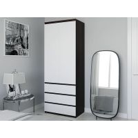 Шкаф распашной для одежды с трубой T-211 от Moreli (Морели) Венге темный/Белый