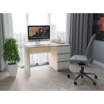 Компьютерный стол, письменный стол с 3-мя ящиками T-224 от Moreli (Морели) Дуб Сонома/Белый