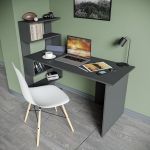 Стіл комп'ютерний, письмовий стіл з полицями ST-0024 від Moreli (Морелі) Антрацит