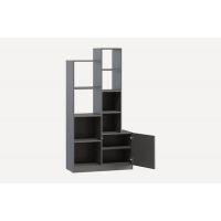 Стелаж полиці для книг та декору з дверцятами PA-0003 від Moreli (Морелі) Антрацит