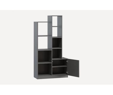 Стеллаж полки для книг и декора с дверцей PA-0003 от Moreli (Морели) Антрацит