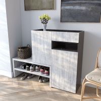 Тумба під взуття в передпокій RS-4 від Moreli (Морелі) Венге темний/Бетон