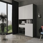 Шкаф распашной для книг и документов RS-1 от Moreli (Морели) Антрацит/Белый