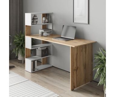 Стіл комп'ютерний, письмовий стіл з полицями ST-0024 від Moreli (Морелі) Аппалачі/Білий