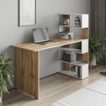 Стол компьютерный, стол письменный с полками ST-0015 от Moreli (Морели) Аппалачи/Белый