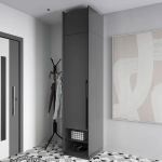 Шафа розстібна зі штангою на одну дверку з антресоллю R-0002 від Moreli (Морелі) Антрацит