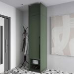 Шафа розстібна на одну дверку з полицями та антресоллю R-0001 від Moreli (Морелі) Зелена Димчаста