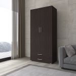 Шафа для одягу розстібна зі штангою та двома ящиками ST-0002 від Moreli (Морелі) Венге темний