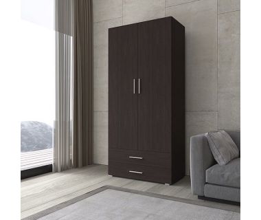 Шкаф для одежды распашной со штангой и двумя ящиками ST-0002 от Moreli (Морели) Венге темный