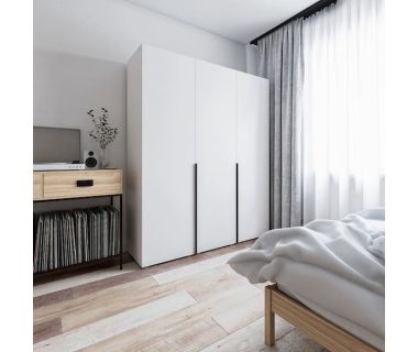 Шкаф распашной со штангой и полками ST-0027 от Moreli (Морели) Белый