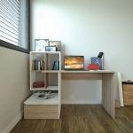 Стіл комп'ютерний, письмовий стіл з ящиками та дверцятами ST-0005 від Moreli (Морелі) Білий/Дуб Сонома