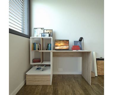 Стіл комп'ютерний, письмовий стіл з ящиками та дверцятами ST-0005 від Moreli (Морелі) Білий/Дуб Сонома Стіл комп'ютерний, письмовий стіл з ящиками та дверцятами ST-0005 від Moreli (Морелі) Білий/Дуб Сонома
