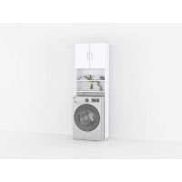 Тумба под стиральную машину с дверцей, шкаф в ванную GT-0107 Белый