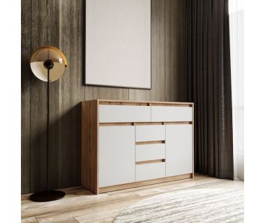 Комод для дому без ручок з 2 дверцятами та 5 ящиками T-227 від Moreli (Морелі) Аппалачі/Білий