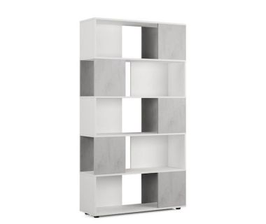 Стелаж полиці для книг та декору для дому LA-0002 від Moreli (Морелі) Білий/Бетон Тефра