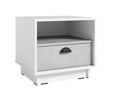 Тумба прикроватная для спальни K-0005 от Moreli (Морели) Белый/Бетон Стайл Тумба прикроватная для спальни K-0005 от Moreli (Морели) Белый/Бетон Стайл