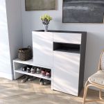 Тумба под обувь в прихожую RS-4 от Moreli (Морели) Антрацит/Белый