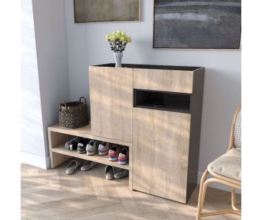 Тумба під взуття у передпокій RS-4 від Moreli (Морелі) Венге темний/Дуб Сонома