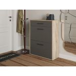 Тумба під взуття в передпокій T-207 від Moreli (Морелі) Дуб Сонома/Антрацит