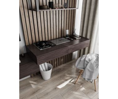 Стіл комп'ютерний підвісний на 2 ящики, стіл письмовий T-222 від Moreli (Морелі) Венге темний