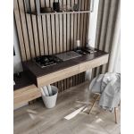 Стол компьютерный подвесной на 2 ящика, стол письменный T-222 от Moreli (Морели) Венге темный/Дуб Сонома