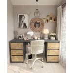 Стол компьютерный с двумя тумбами, стол письменный T-228 Антрацит/Аппалачи