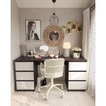 Стол компьютерный с двумя тумбами, стол письменный T-228 Венге темный/Белый