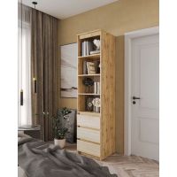 Шафа-пенал для одягу з ящиками та полицями T-219 від Moreli (Морелі) Аппалачі/Дуб Сонома
