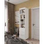 Шафа-пенал для одягу з ящиками та полицями T-219 від Moreli (Морелі) Білий/Бетон